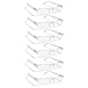 BOOST EYEWEAR Reading Glasses, Clear Half Rim Frame, Comfort Spring Loaded Hinges, 6PK 28100